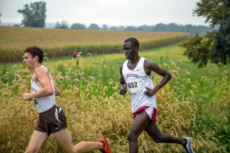 Kelvin Serem '17 competes in a cross-country meet.